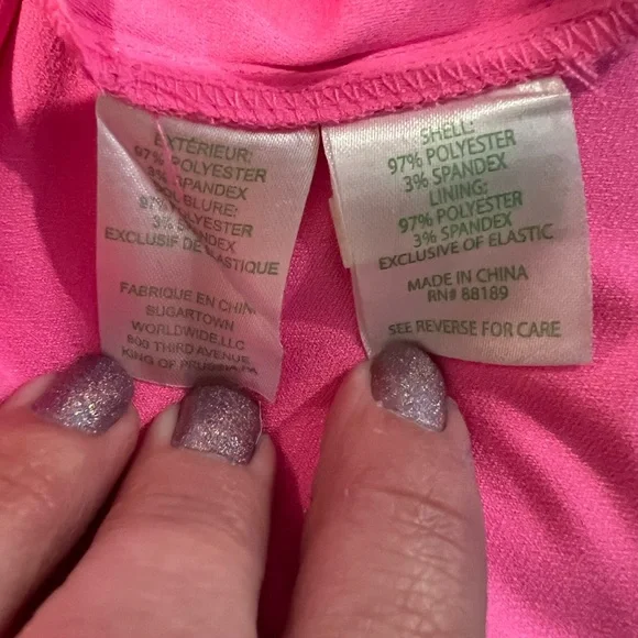 Lilly Pulitzer Women's Pink Ruffle-Shoulder Jumpsuit with Waist Tie - Picture 11 of 11